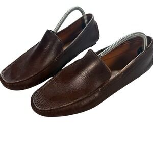 Mercanti Fiorentini Penny Loafers Driving Shoes Sz 9.5 M Brown Leather Moccasin